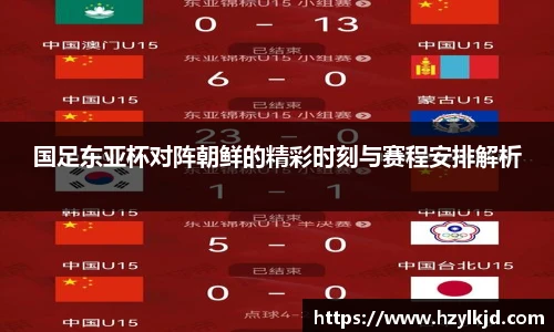 国足东亚杯对阵朝鲜的精彩时刻与赛程安排解析